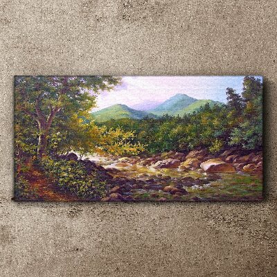 Vászonkép Békés hegyi táj