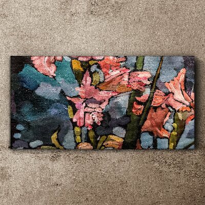 Vászonkép Virágos táj rózsaszín árnyalatokban