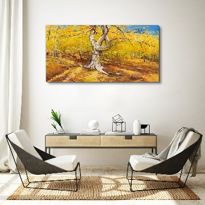 Vászonkép Arany erdő az őszi aurában