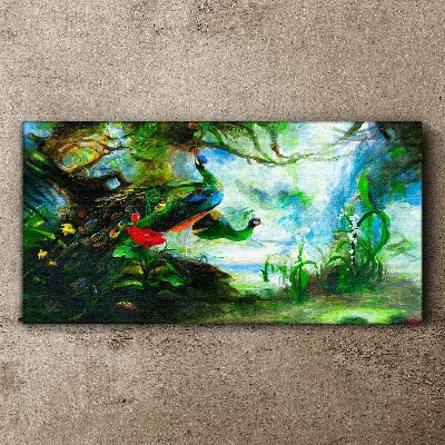 Vászonkép A pávamadarak titokzatos világa