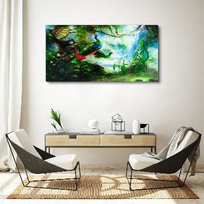 Vászonkép A pávamadarak titokzatos világa