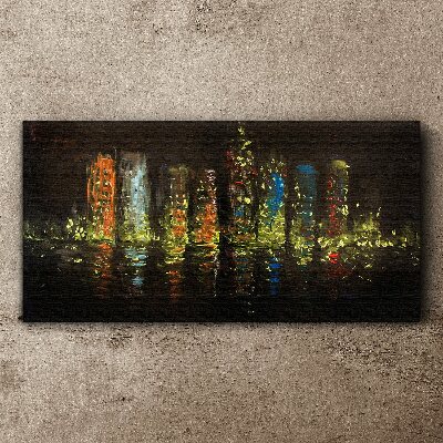 Vászonkép A város éjszaka a fények izzásában