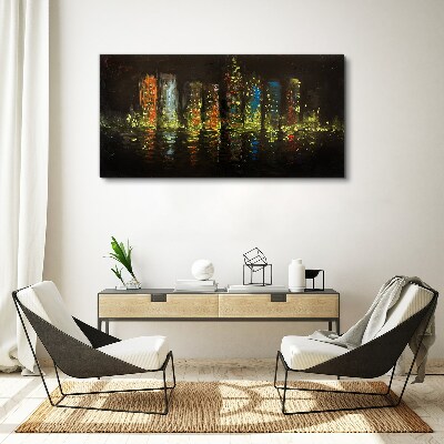 Vászonkép A város éjszaka a fények izzásában