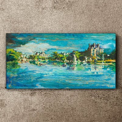 Vászonkép A tározó a napfényben