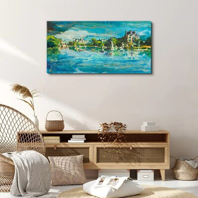 Vászonkép A tározó a napfényben