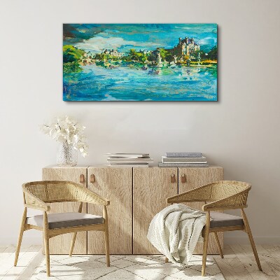 Vászonkép A tározó a napfényben