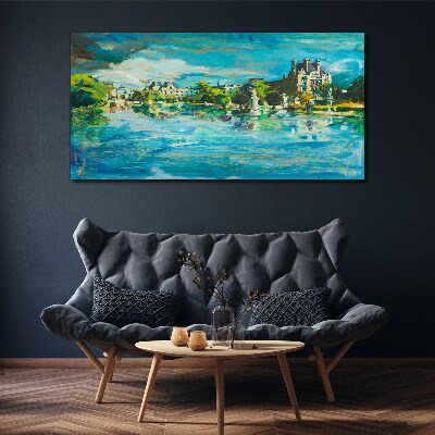 Vászonkép A tározó a napfényben