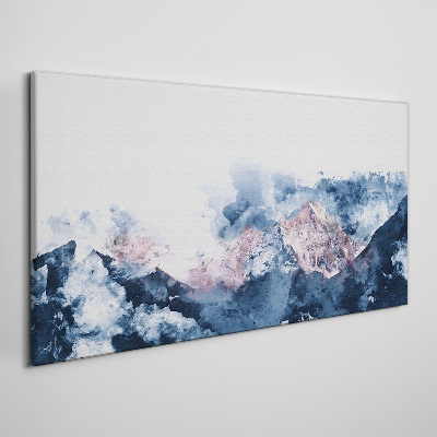 Vászonkép Hegyi táj a kék árnyalataiban