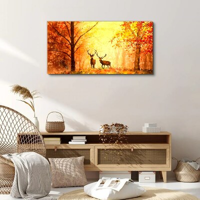 Vászonkép A szarvasok őszi találkozója