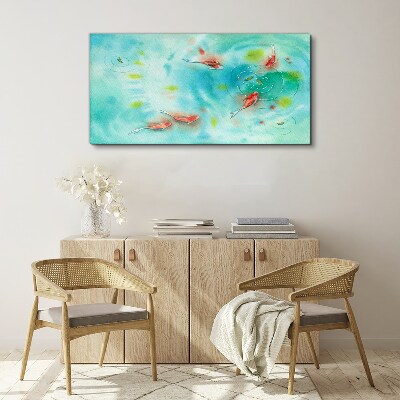 Vászonkép Nyugodt víz halakkal