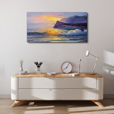 Vászonkép Naplemente az óceán felett