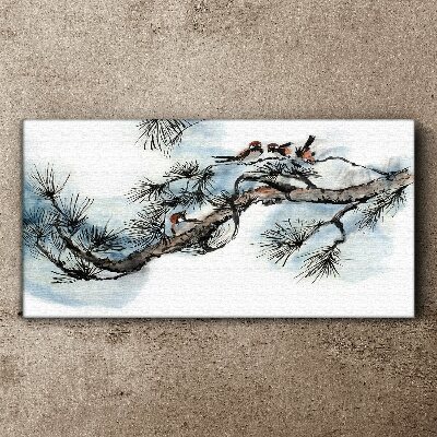 Vászonkép Békés ág madarakkal