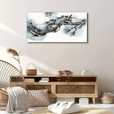 Vászonkép Békés ág madarakkal