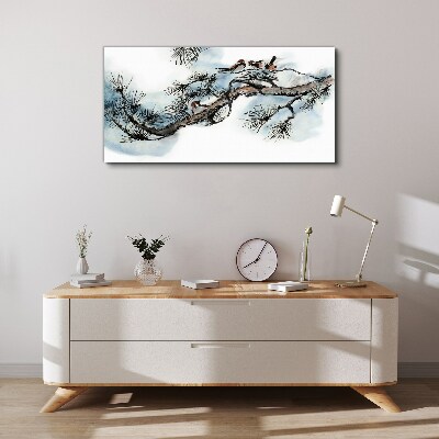 Vászonkép Békés ág madarakkal