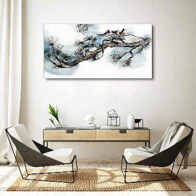 Vászonkép Békés ág madarakkal