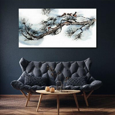 Vászonkép Békés ág madarakkal