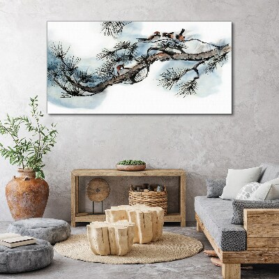 Vászonkép Békés ág madarakkal