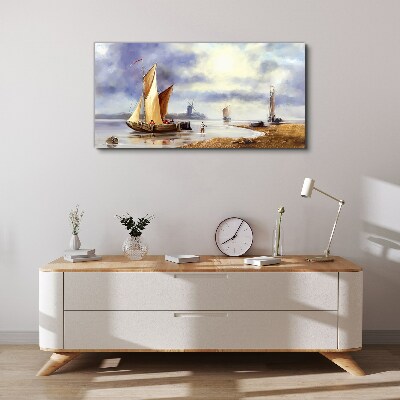 Vászonkép Csendes kikötő vitorlásokkal