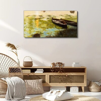 Vászonkép Csendes reggel a tóparton