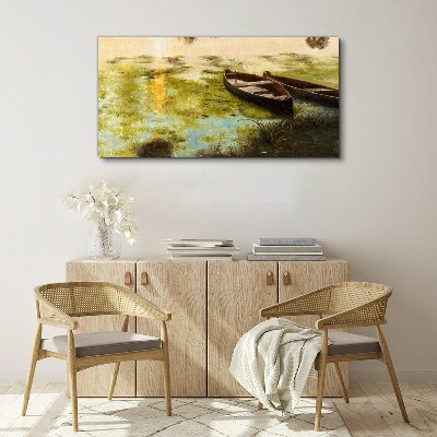 Vászonkép Csendes reggel a tóparton