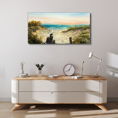 Vászonkép Tengerparti táj reggel
