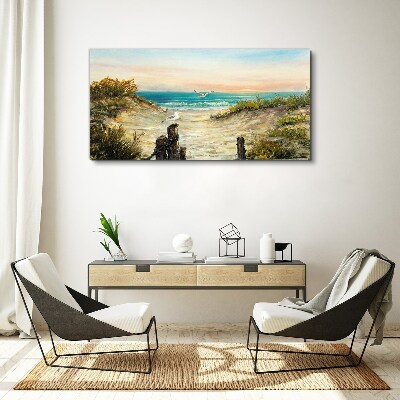 Vászonkép Tengerparti táj reggel