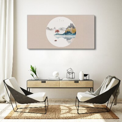 Vászonkép Békés táj körben