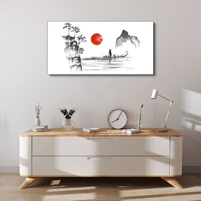 Vászonkép Csendes reggel a folyóparton