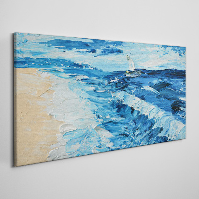 Vászonkép Nyugodt tenger vitorlással