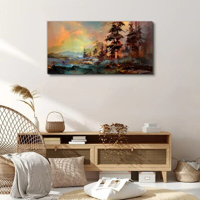 Vászonkép Titokzatos hegyi táj