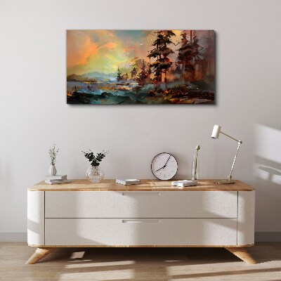 Vászonkép Titokzatos hegyi táj