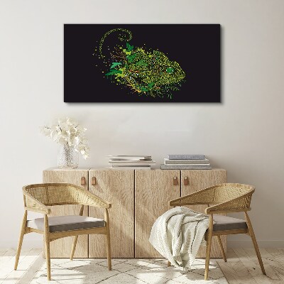 Vászonkép Kaméleon zöldben