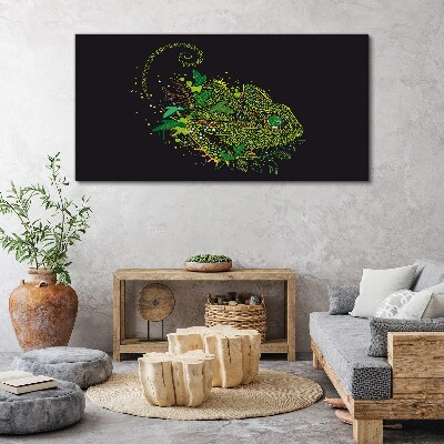 Vászonkép Kaméleon zöldben