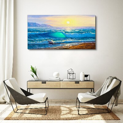 Vászonkép Csendes reggel a tenger mellett