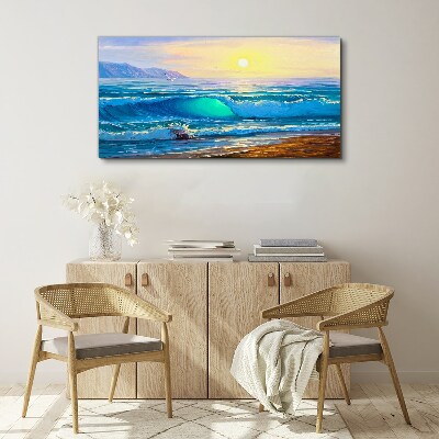 Vászonkép Csendes reggel a tenger mellett