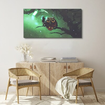 Vászonkép Zöld éjszakai beszéd