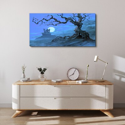 Vászonkép Kastély a holdfényben