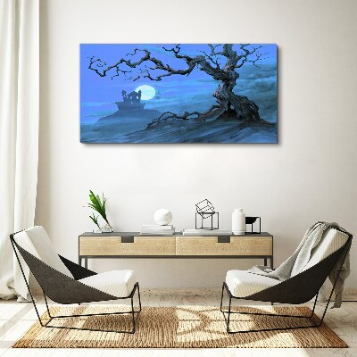 Vászonkép Kastély a holdfényben