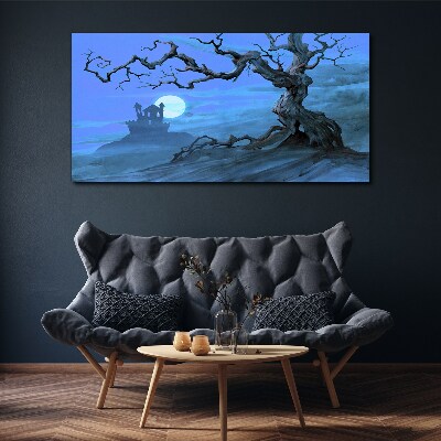 Vászonkép Kastély a holdfényben