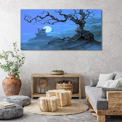 Vászonkép Kastély a holdfényben