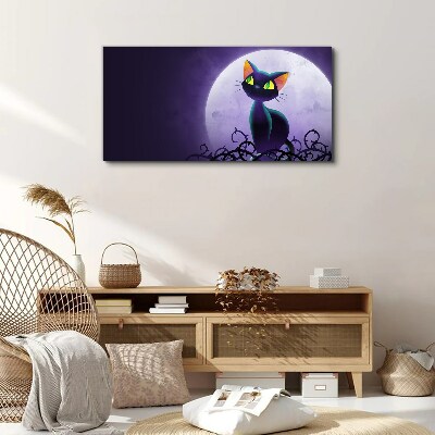 Vászonkép Macskák a holdfényben