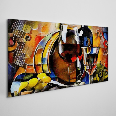Vászonkép Zenés bor és színek
