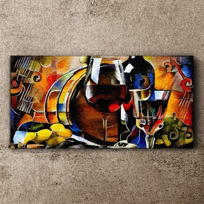 Vászonkép Zenés bor és színek