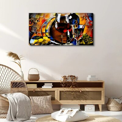 Vászonkép Zenés bor és színek
