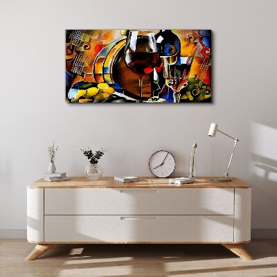 Vászonkép Zenés bor és színek