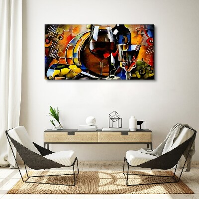 Vászonkép Zenés bor és színek