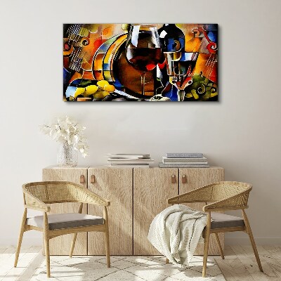 Vászonkép Zenés bor és színek