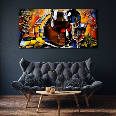 Vászonkép Zenés bor és színek