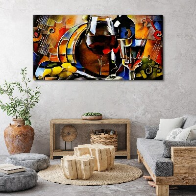 Vászonkép Zenés bor és színek