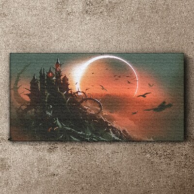 Vászonkép Kastély a sötétben